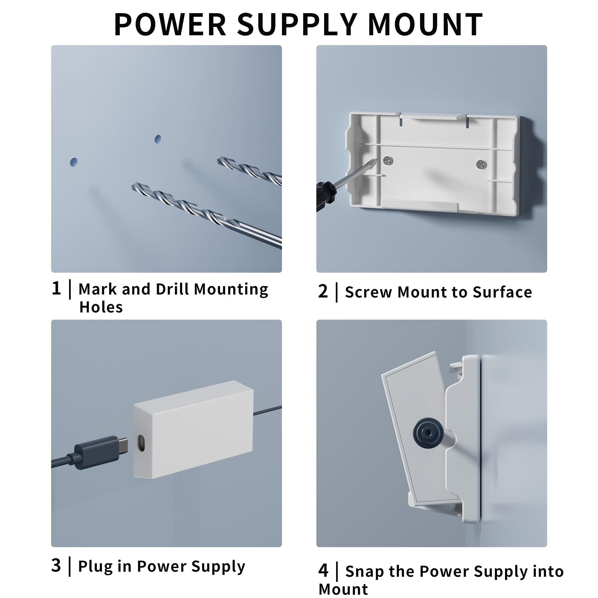 Starlink Gen 3 Routeur Bloc d'alimentation Support mural ABS pour intérieur extérieur Routeur Starlink et