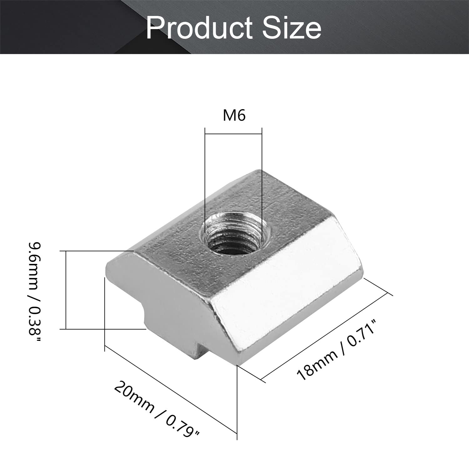 Amazon.com: MroMax Sliding T Slot Nuts M6 Threaded Half Round Roll