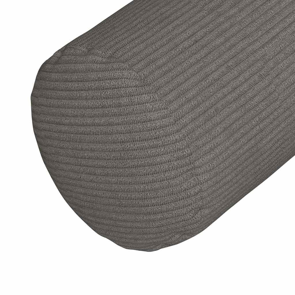 2er Set Bolsterkissen Hellgrau 25x70 cm Nackenrolle Cord | Weiche Nackenrollen aus Cordstoff mit Reißverschluss für gemütliche Stunden im Schlafzimmer und Wohnzimmer.