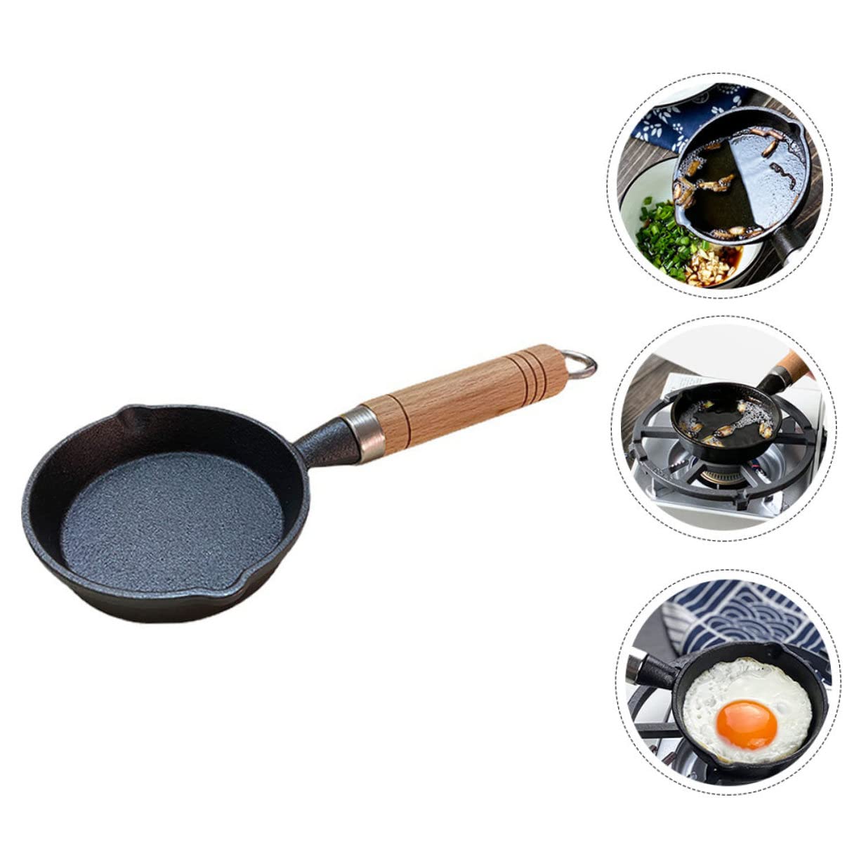 Kleiner Pfanne aus Eisen, Schwarze Haushaltspfanne für Camping und Wandern