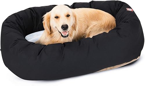 Cama en forma de bagel para perros de Majestic Pet Products, Negro