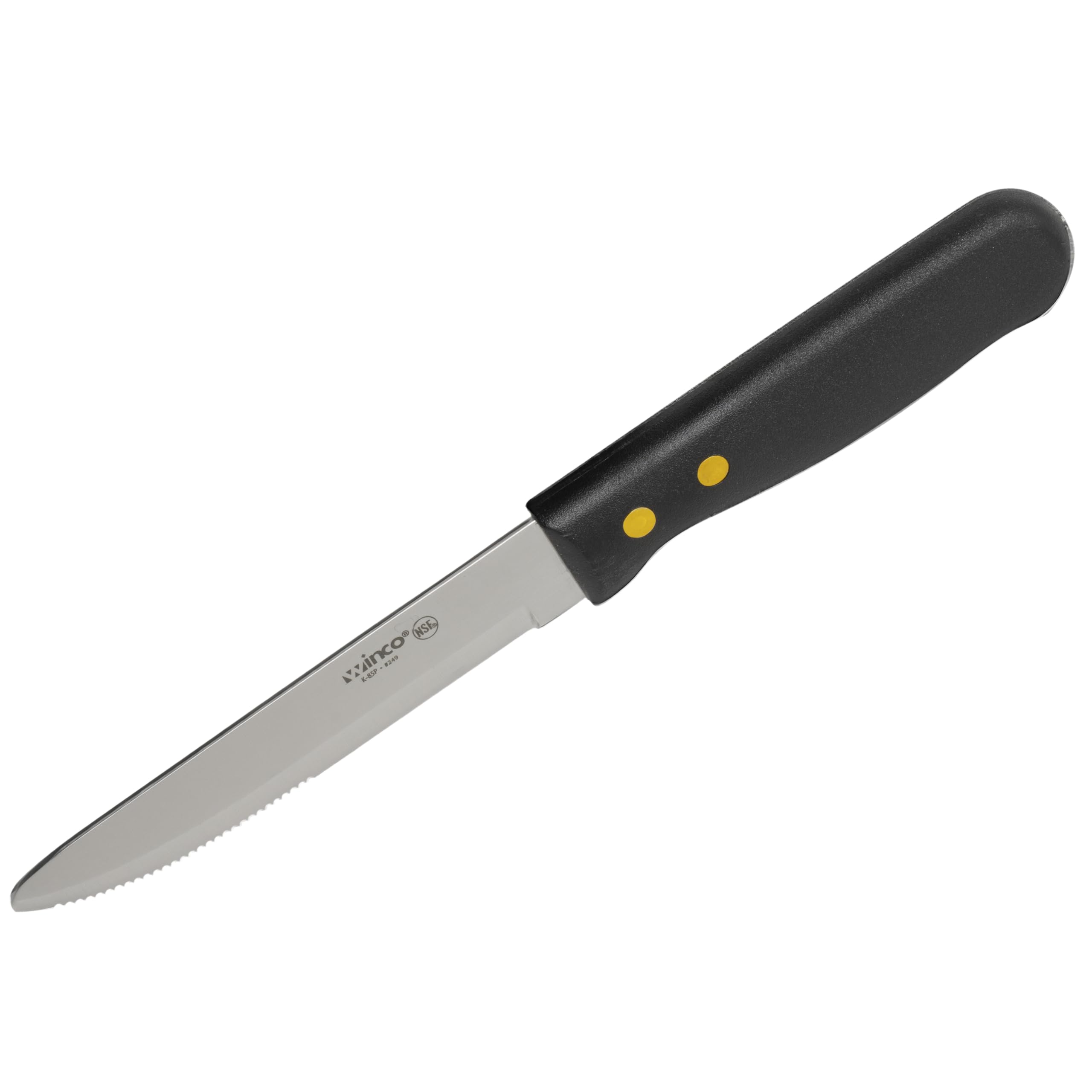 Winco 1 / 8" / Rounded Plastic Steak Knives