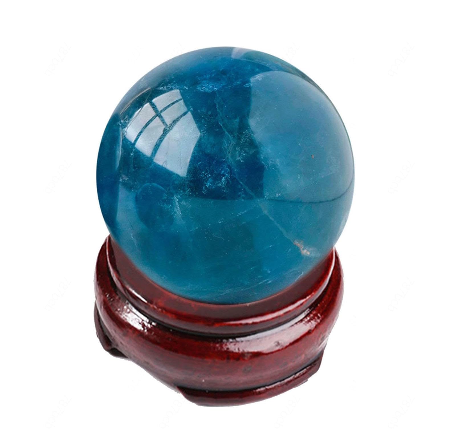 RVBLRDSE Blue Fluorite Crystal Ball Gemstone Sphere Ornaments for Balancing Feng Shui Aura Home and Office Decoration,60-70mm Gemstone Stone