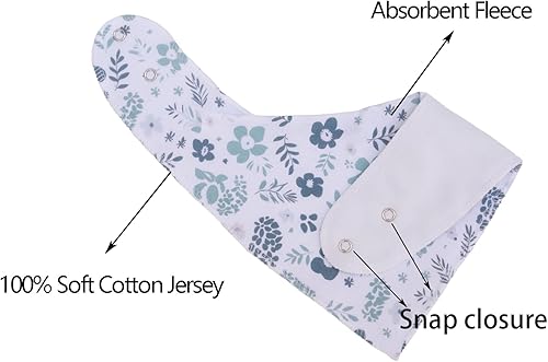 Miniatura 7 de Maiwa Baberos bandana de algodón para bebés, niñas y niños para babear y dentición, paquete de 8