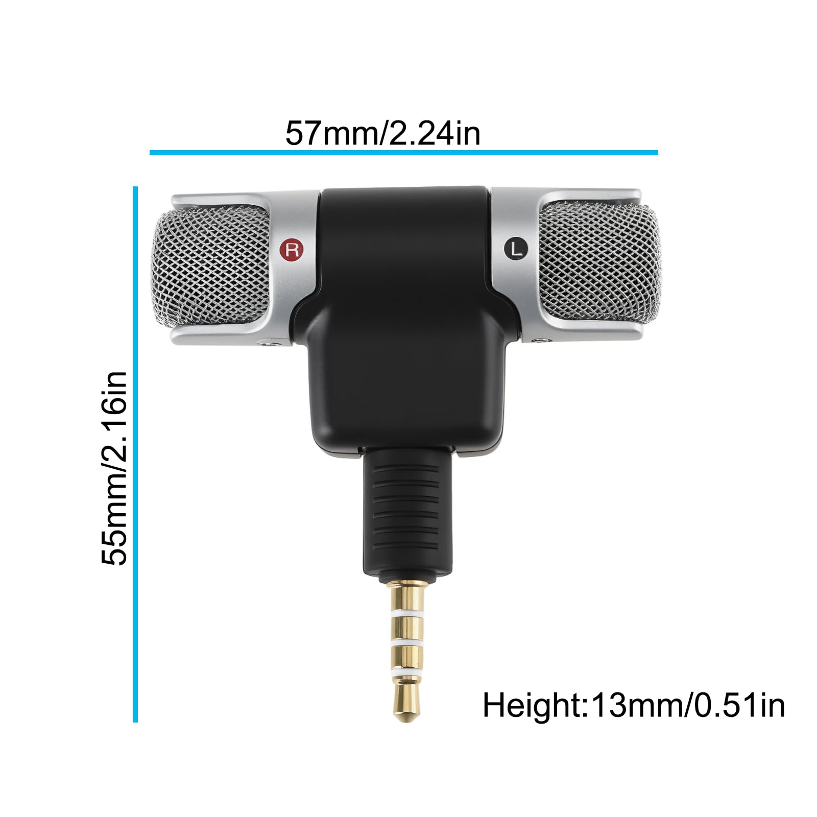 Create idea 3.5mm Stereo Four Pole Gold-Plated Mini Microphone 5.7x5.5x1.3cm Suitable for Mobile Phones PCs Recorders - Image 4