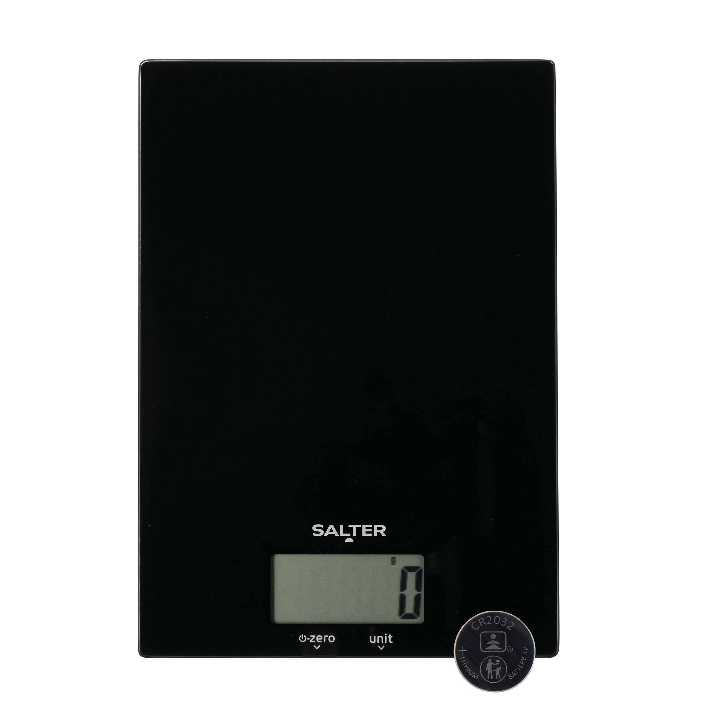 1170 BKDR Electronic Kitchen Scale - 5kg Capacity Digital Weighing Scale, Slim Design, Easy Clean Glass Platform, Add & Weigh, Measure Liquids, Easy Read LCD Display, Battery Included, Black