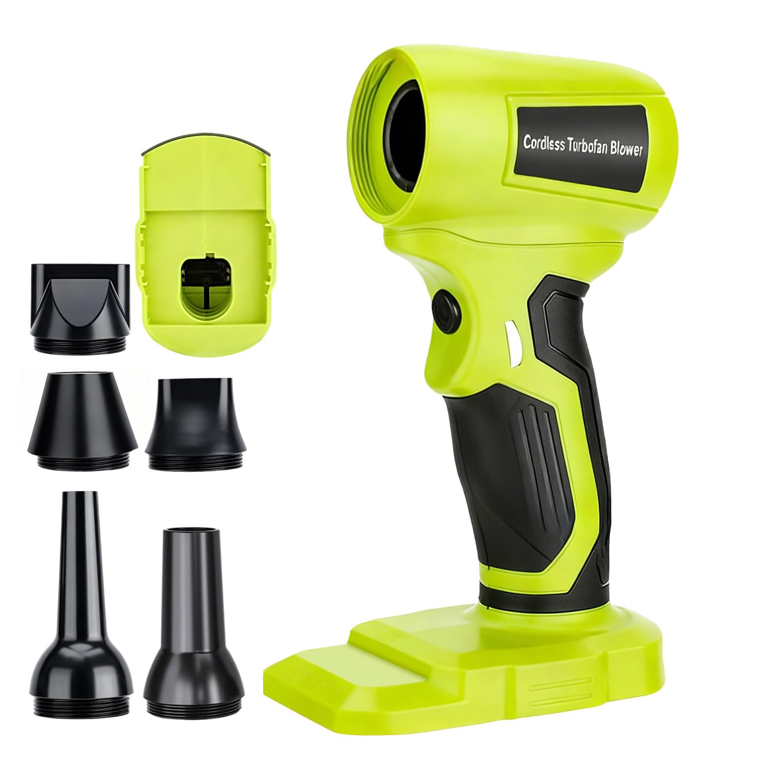 Souffleur à feuilles sans fil 96 000 tr/min compatible avec Ryobi, moteur sans balais avec 5 buses