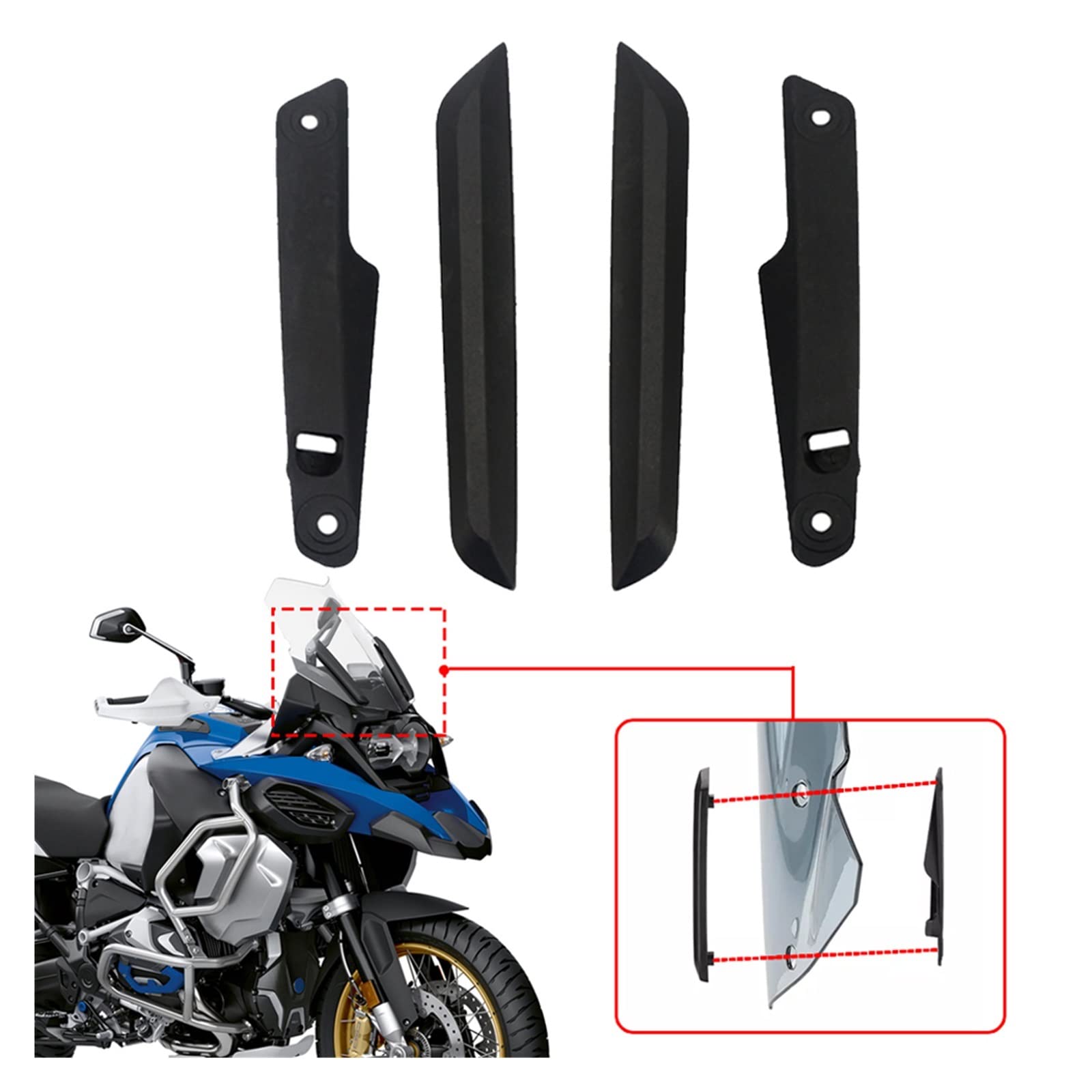 Spojler przedłużający szyba przednia Pasuje do R1200GS R1250GS Adventure 2013-2023 R 1200 1250 GS R1250 R1200 motocyklowa listwa wykończeniowa przedniej szyby Deflektor motocykla(One set Trim Strip)