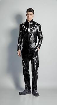VearFit T Challa Qualited Wakanda Black Movie Panther Faux Leather
