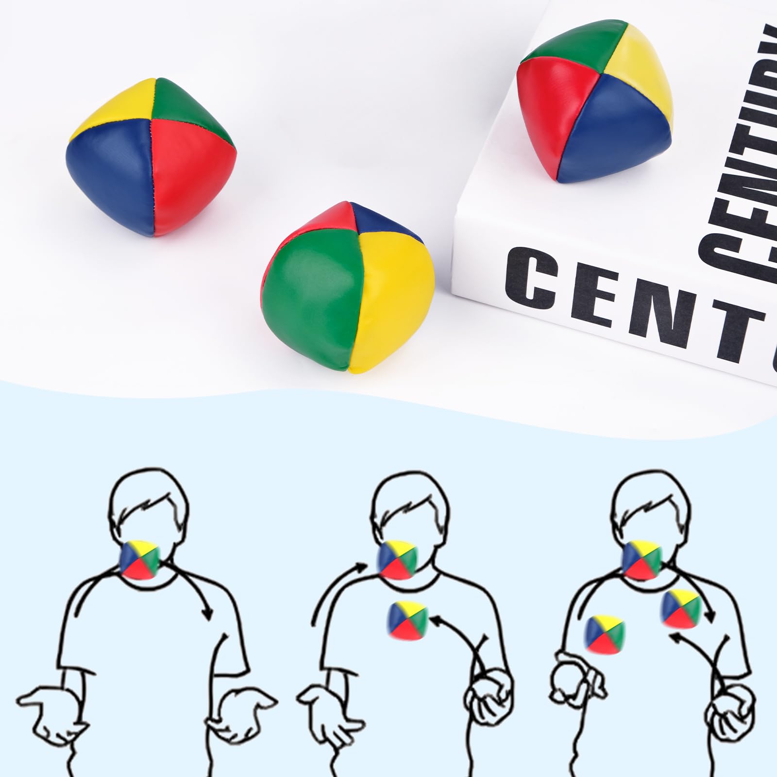 Palline Colorate YOPEUC Lot De 12 Balles De Jonglage - Multicolore, 5cm - Pour Débutants Et Experts - Enfants/Adultes Kit Jonglage Débutants