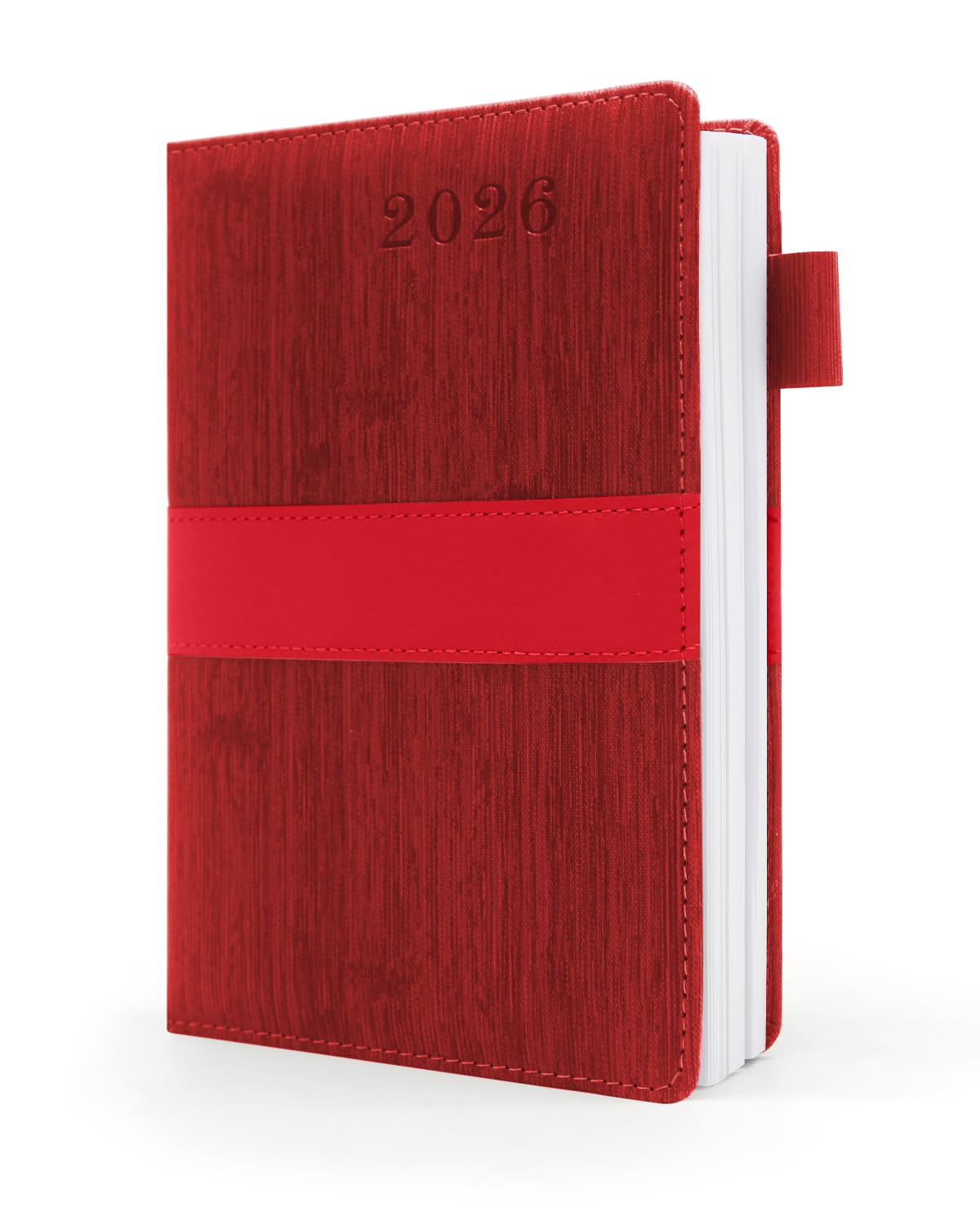 Agenda 2026 (DE/IT/ES/EN/FR) Impermeabile - Copertina in PU+CARTA con Elastico | Pagina al Giorno | Formato A5, Festività UE, Gennaio-Dicembre 2026
