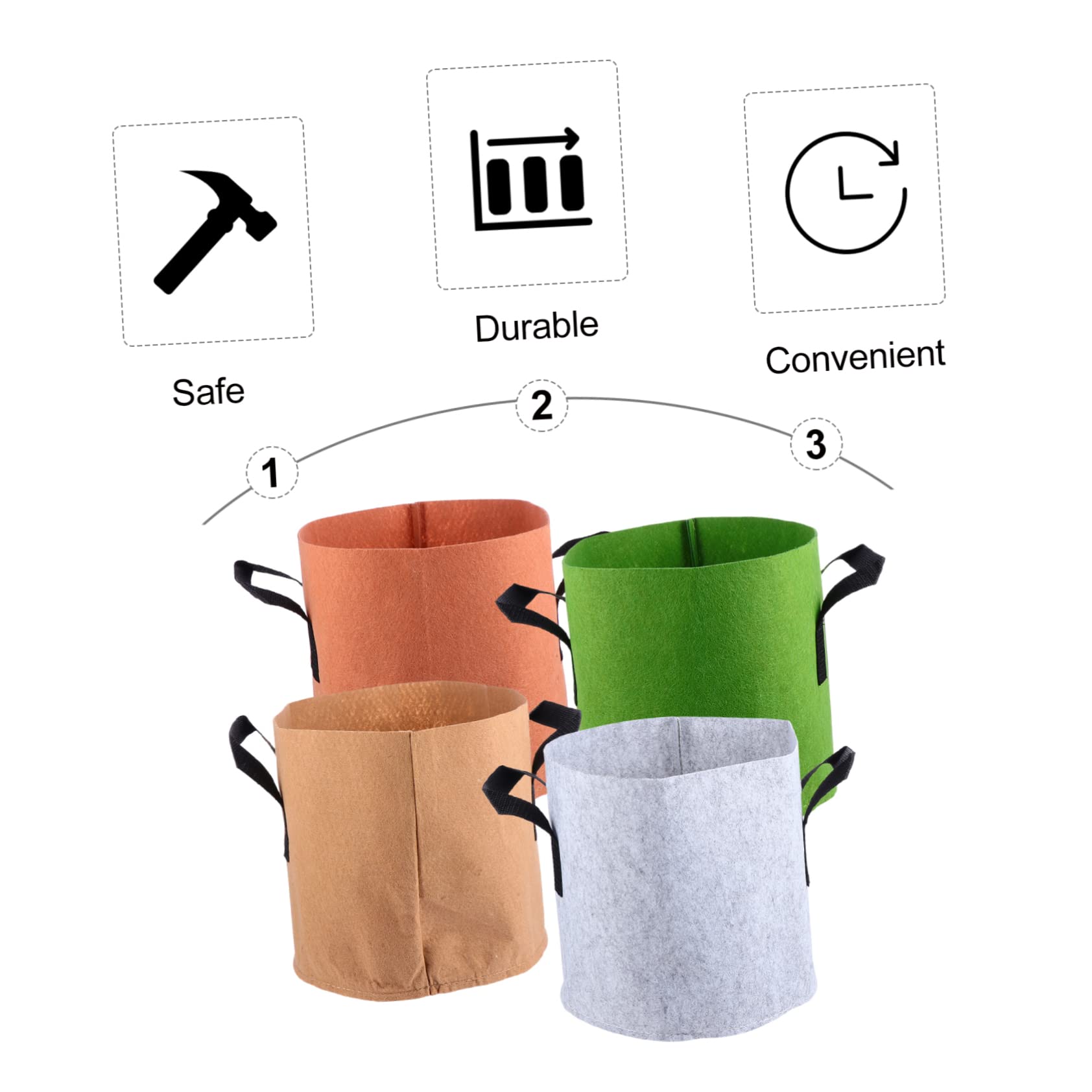8 Stück 3 Farbige Pflanztaschen Pflanzenaufzucht aufbwahrungs-Box Flowerpot pflanzensack Gemüseanbaubeutel grüner Pflanzentopf Pflanzenwachstumsbeutel Pflanzbeutel für Gemüse Vlies