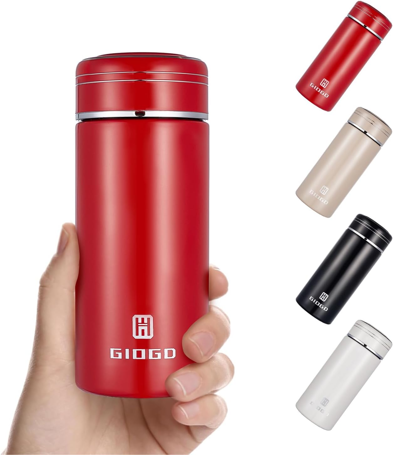 Small Thermo Bottle Mini Vacuum Insulated Water Bottle 230ml/7.7oz Metal Water Flask Stainless Steel Thermal Water Bottles Thermo for Hot and Cold Drinks for Purse Handbag Pocket (Red)