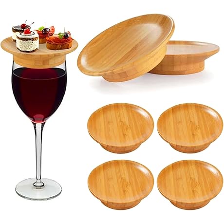 Wine Glass Charcuterie Toppers - Dual Function Coasters and Wine Glass Charcuterie Boards