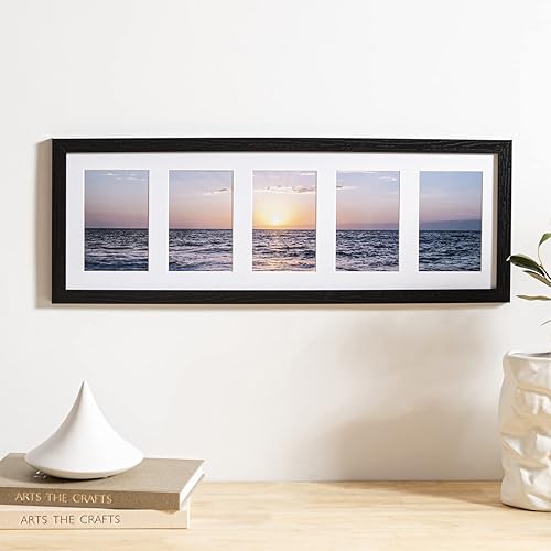 Miniatura 5 de eletecpro 8x24 Collage Picture Frame with 1 Mat Display 5Pcs 4x6 Photos with Mat or 1Pc 8x24 Picture without Mat, Picture Frames Collage Wall Decor
