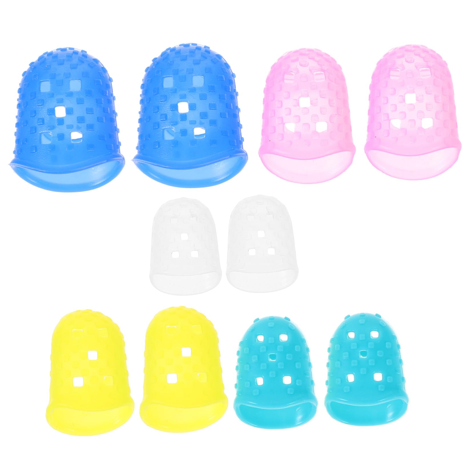 Hohopeti Silicone Finger Protectors 5 Sizes 20pcs Chopping Guard Hot Glue Finger Protectors for Guitar Paperwork Cutting Office Tasks