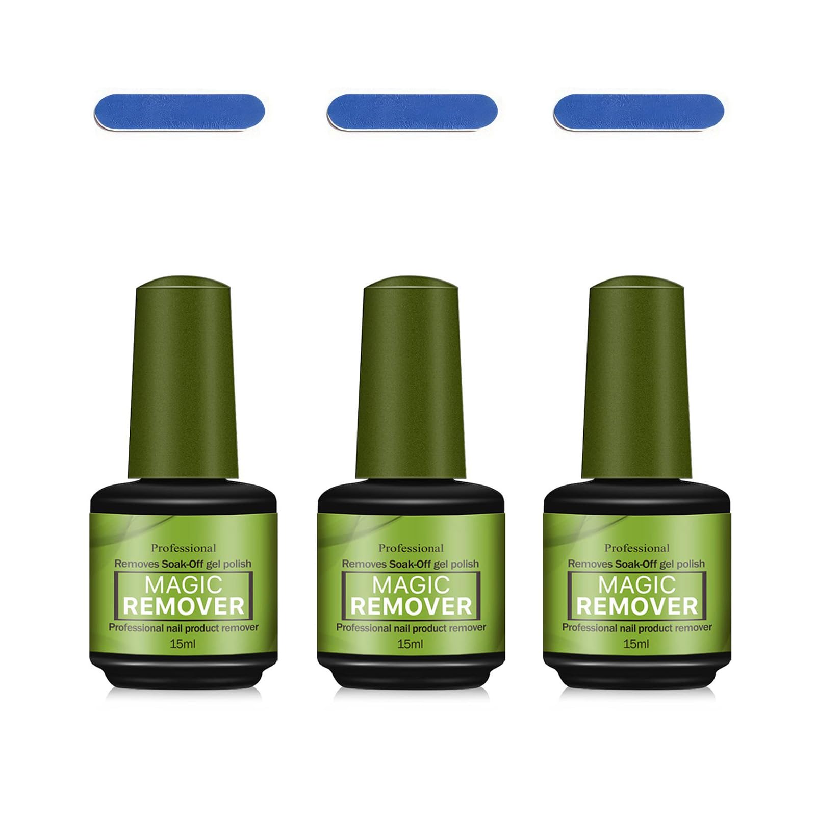 3PCS Gel Nail Remover Kit,Magic Gel Polish Remover,15ml