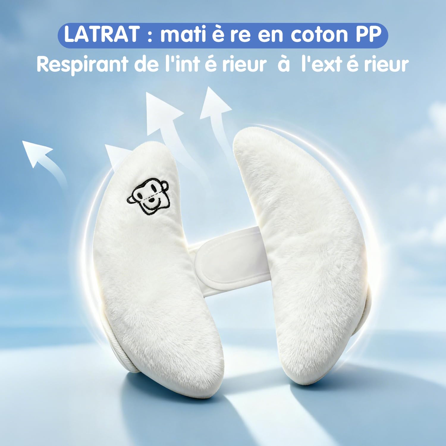 LATRAT Cojín de apoyo ajustable para bebé y recién nacido, cojín de viaje para el cuello del niño, cojín de apoyo para el cuello para asiento de coche, reposacabezas para asiento de coche, cochecito