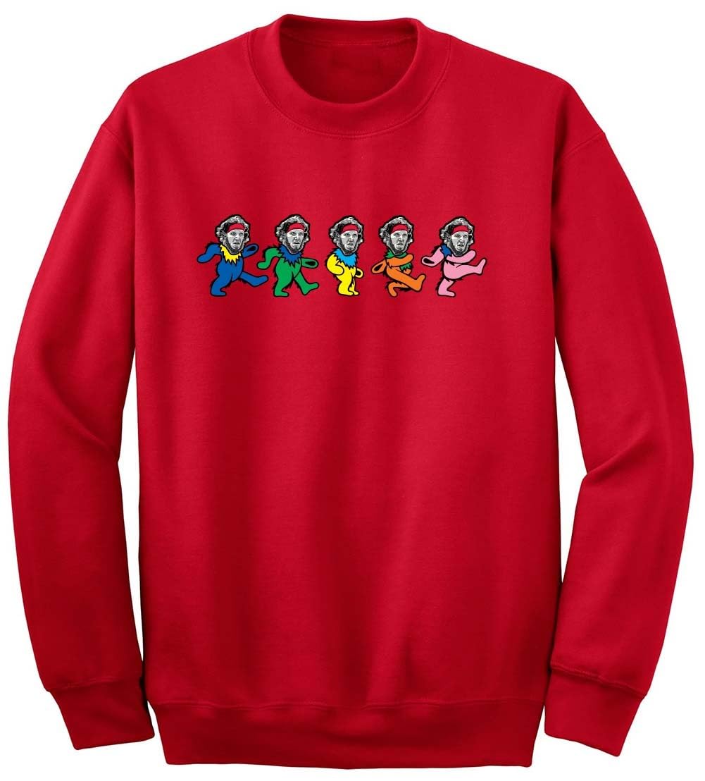 Bill Walton Dancing Bears Dead Crew Neck Sweatshirt, Red