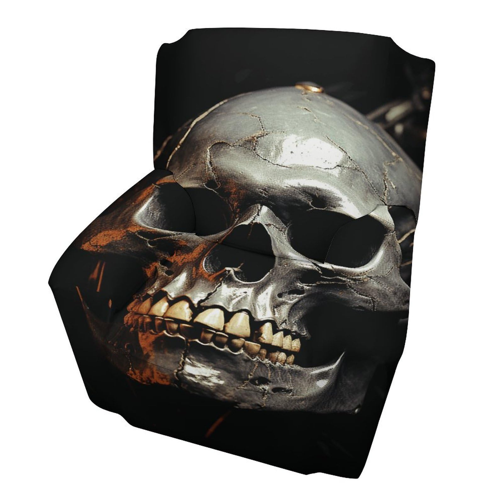 Fodpand Style Eerie Scary Skull Sofa Cover Soft 1 Seater Sofa Slipcover For Pets Washable,Couch Cover With Elastic Straps Furniture Protector