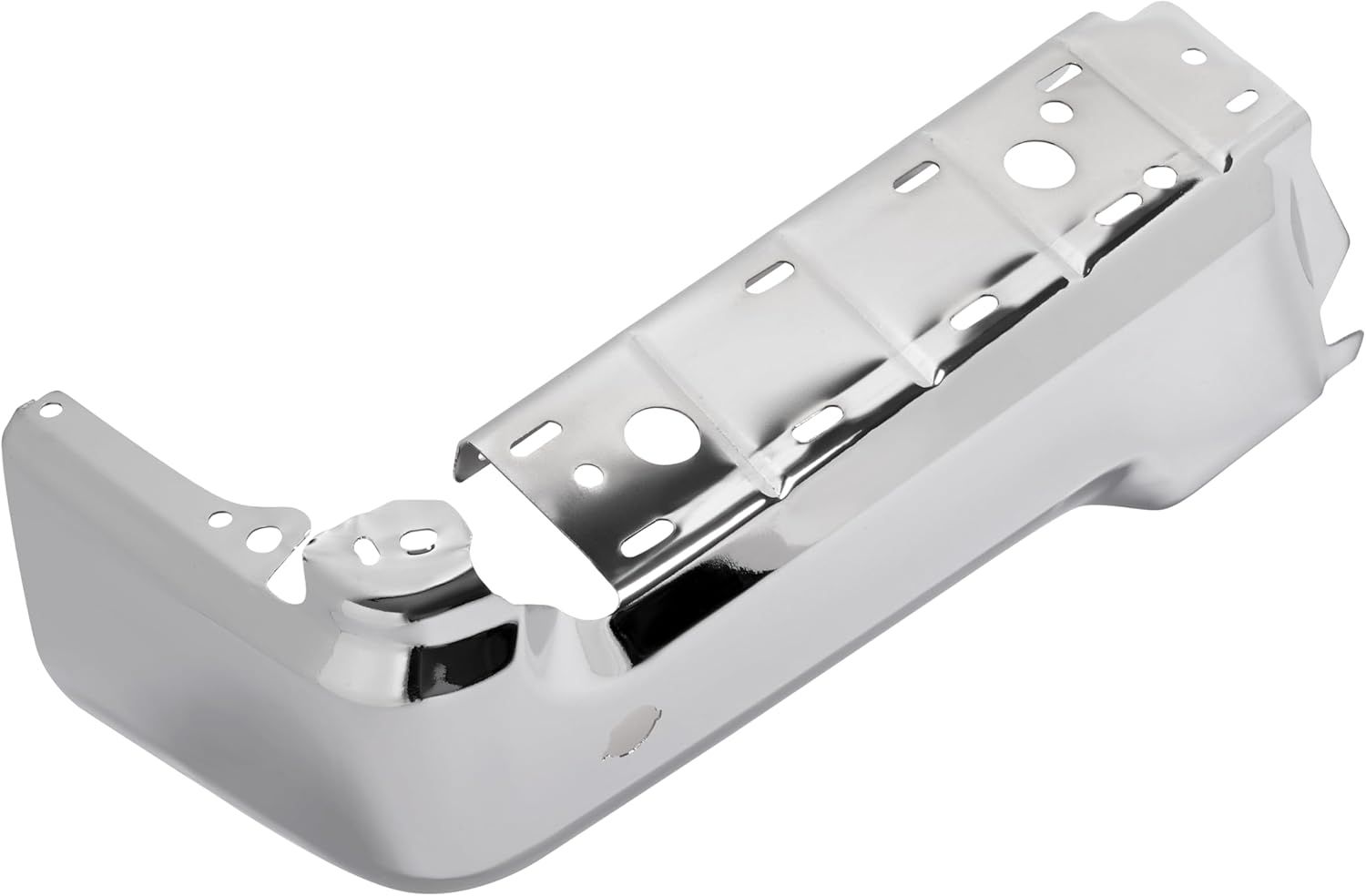 KUAFU Rear Bumper End Cap Compatible with 2017-2022 Ford F250 F350 F450 Super Duty Replace for HC3Z17906KA FO1102387 Side Rear Bumper End Cover Cap w/Park Assist Hole Steel Chrome Silvery Left Side
