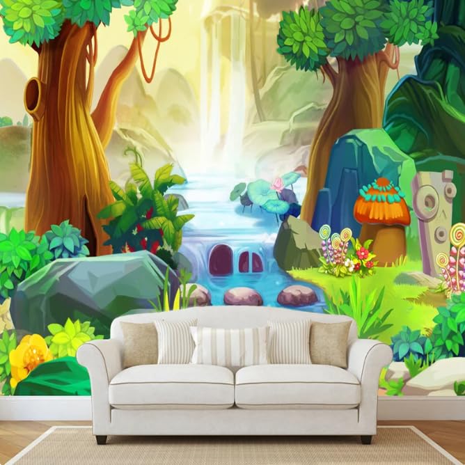 Peinture murale forêt rivière apporte la nature dans sa chambre - 3