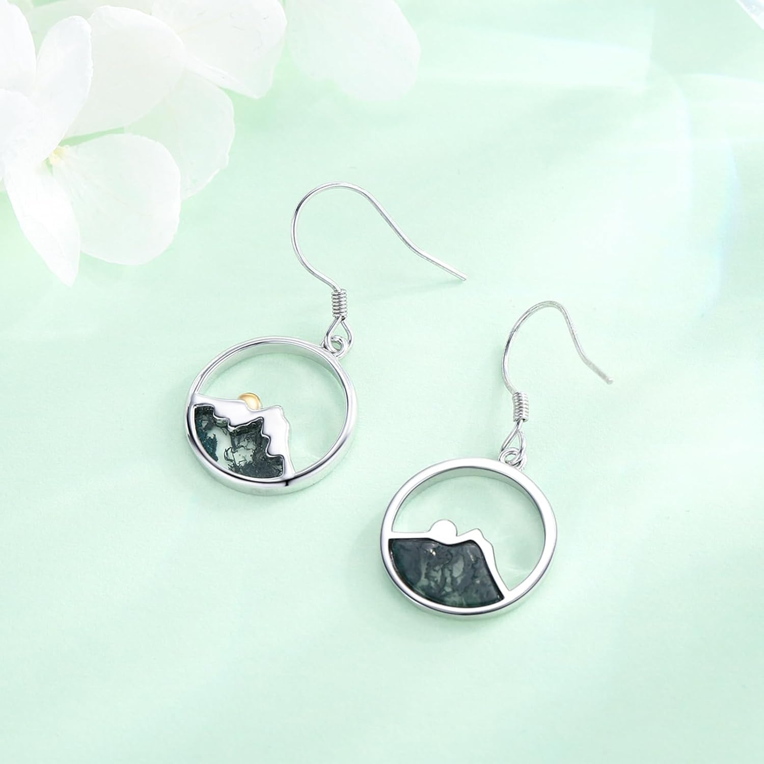 Mountain Mustard Seed Earrings for Women 925 Sterling Silver Lotus/Cross Dangle Drop Earring Christian Jewelry Outdoor Birthday Gifts