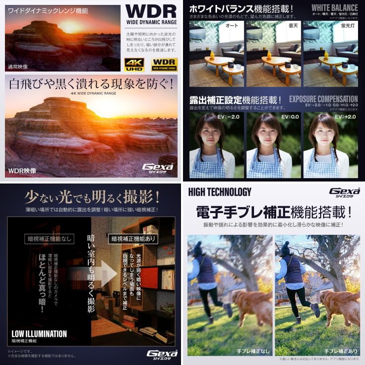 Amazon.co.jp: Gexa（ジイエクサ） 4K 小型カメラ 基板完成実用