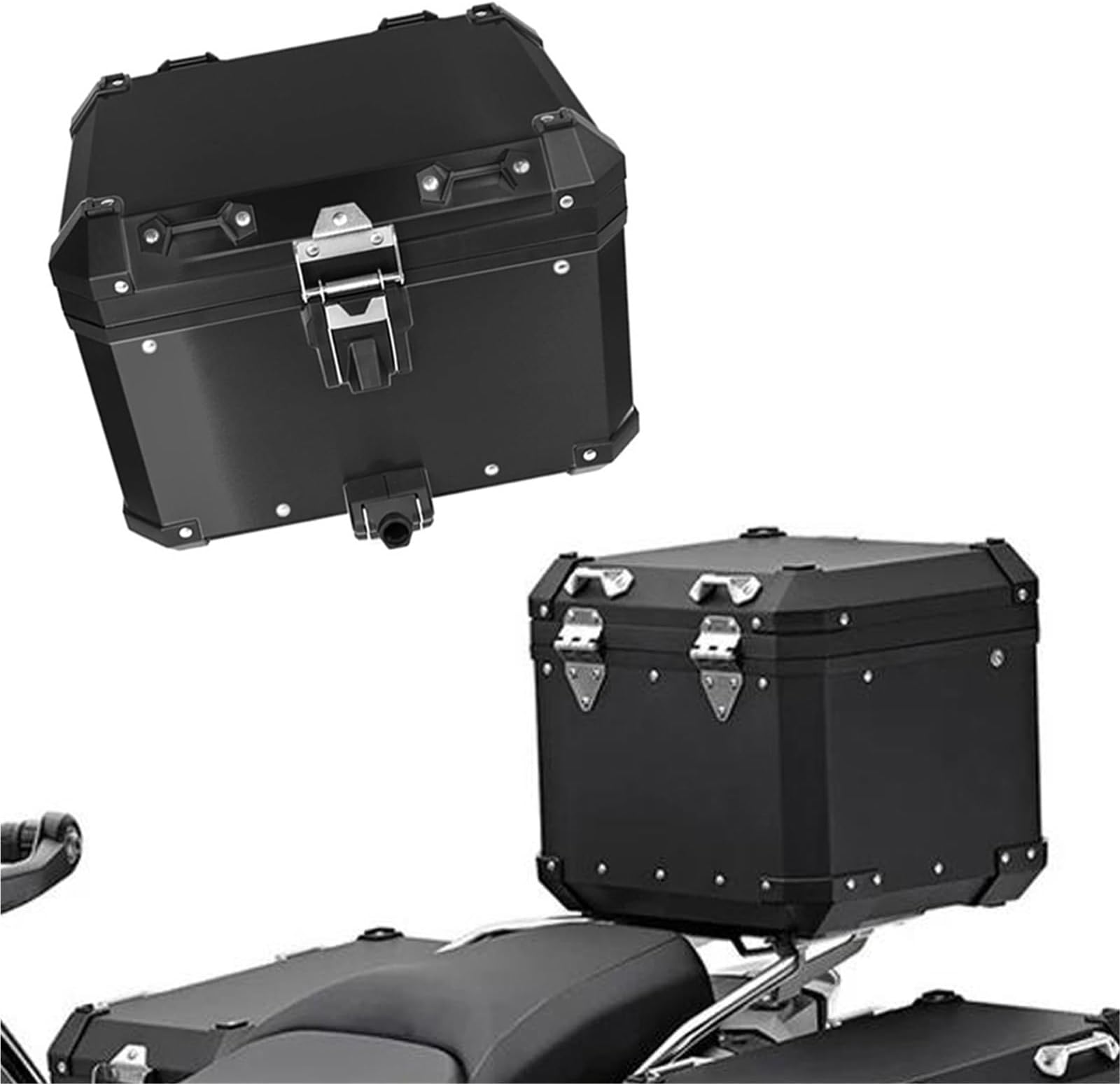 Side case Motorcycle Tail Box Luggage Case Storage Rear Trunk Panniers Aluminum Suitcase Accessories for BMW R1300GS R 1300 GS 2024(Top Case Black)