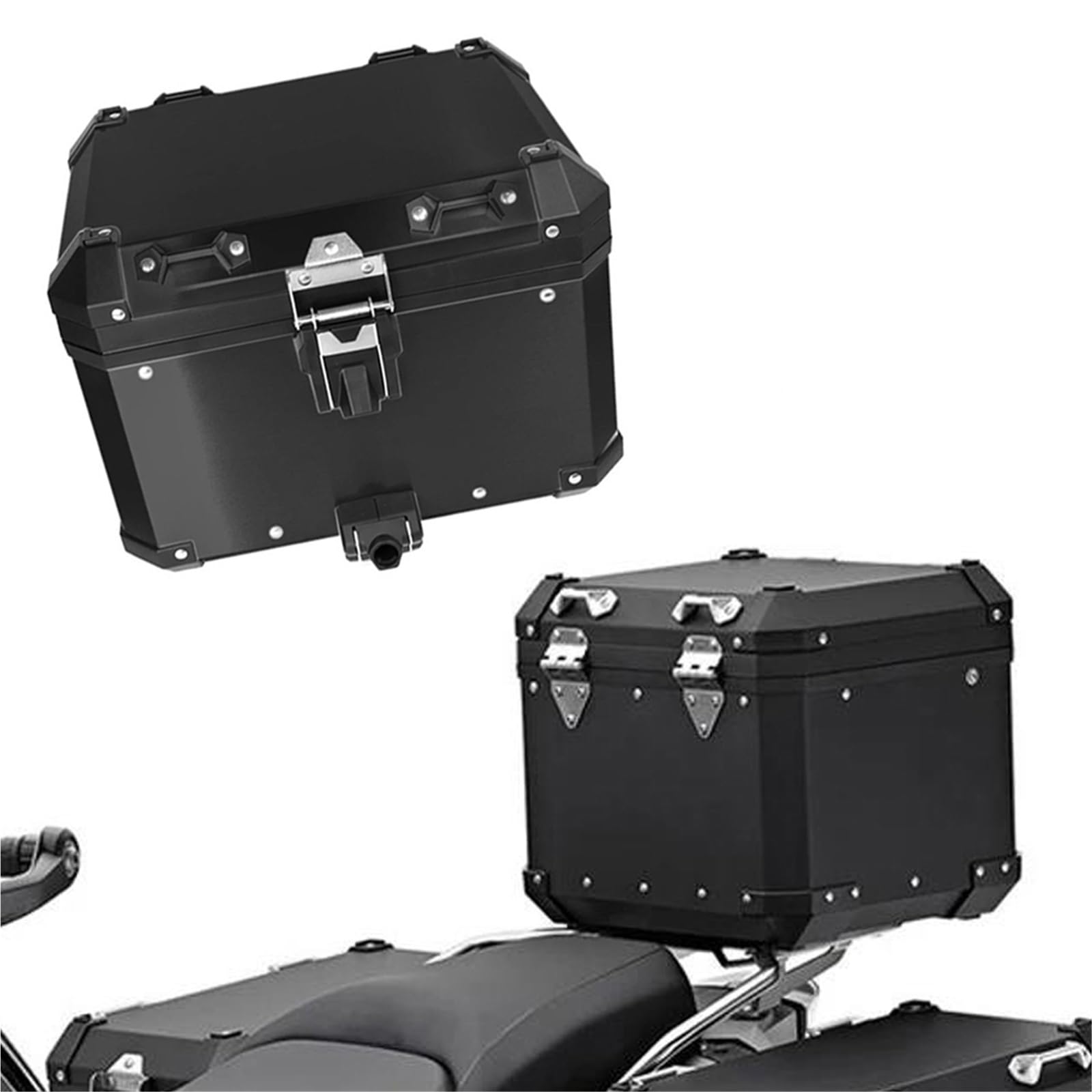 Side case Motorcycle Tail Box Luggage Case Storage Rear Trunk Panniers Aluminum Suitcase Accessories for BMW R1300GS R 1300 GS 2024(Top Case Black)