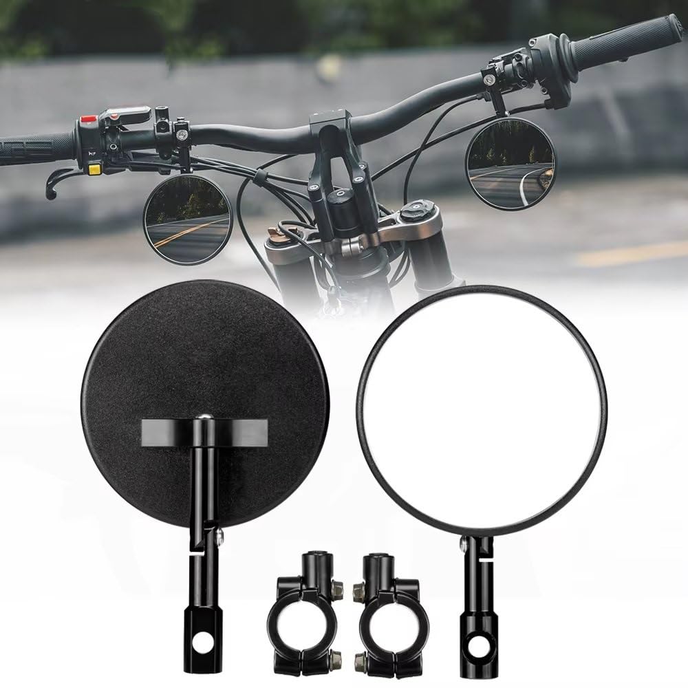 Espejo Retrovisor Redondo Universal Para Motocicleta, Ajustable 360° Para Manillar De Motocicleta Scooter Bicicleta Accesorios Espejos Moto Laterales Rotación