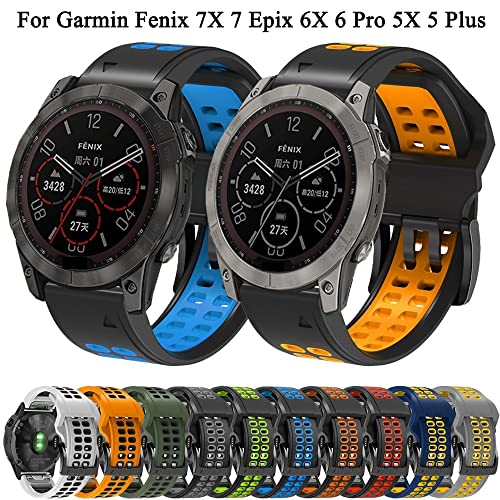 Correa de silicona de 22mm compatible con Garmin Fenix 7 epix 6 Pro 5 2