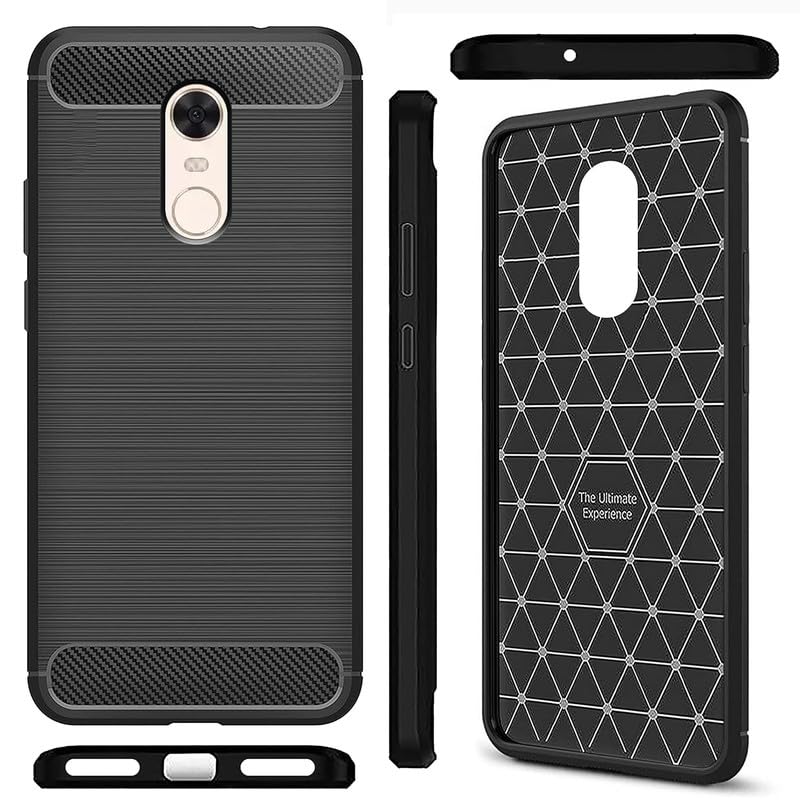 Image of Hybrid Carbon Fiber Back Case for Mi Redmi 5 (Black)