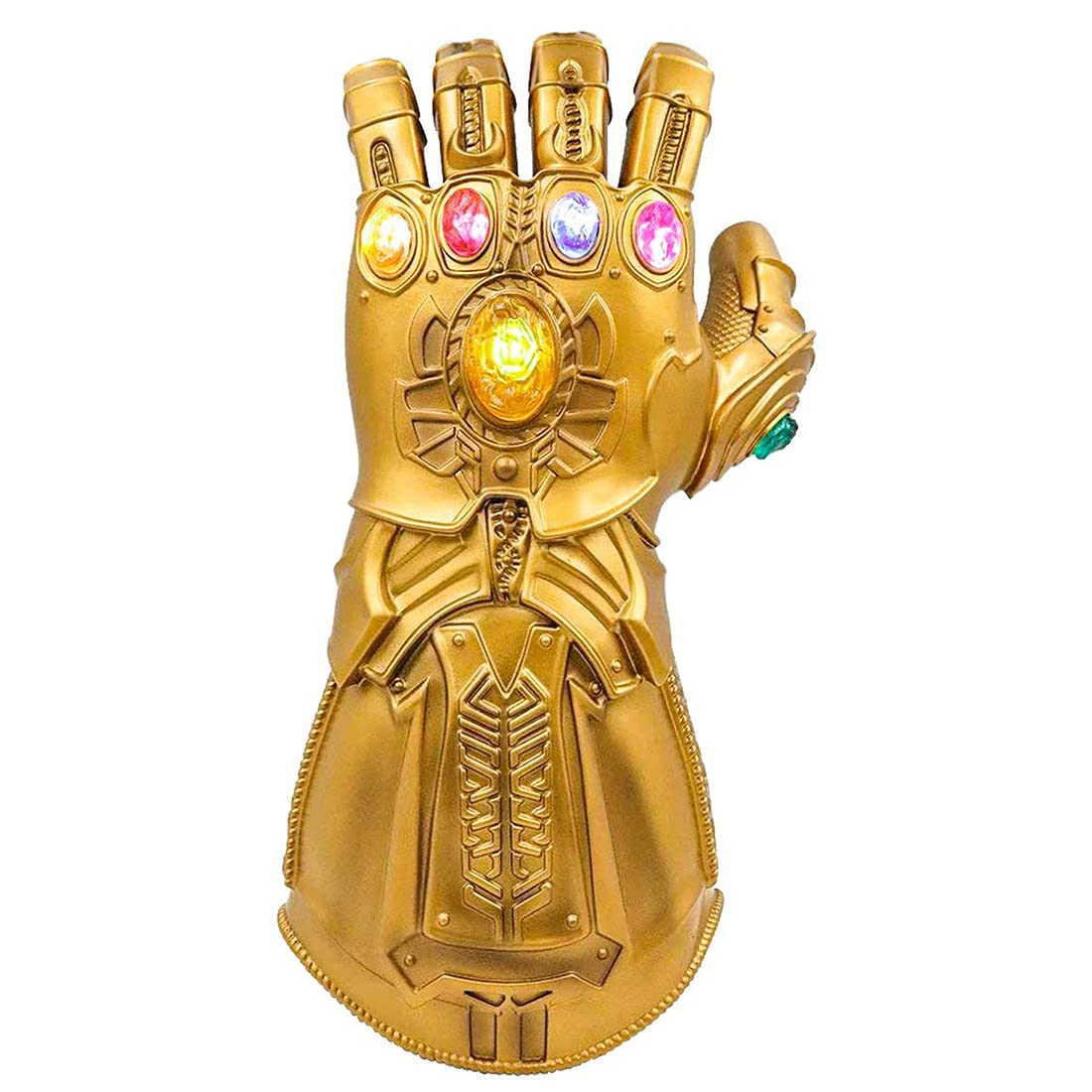 SINSEN Thanos Handschuh mit LED Leuchten für Kinder Erwachsene Thanos Gauntlet mit Infinity Steine Machthandschuh mit Edelsteine Halloween Cosplay Kostüm Party Requisiten