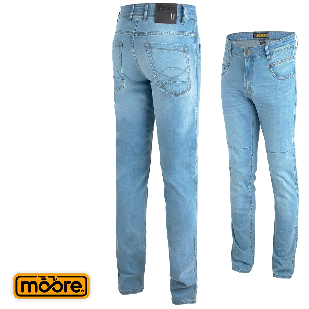 Moore Speed Lady – Pantalón Vaquero Moto Mujer con Protecciones CE Nivel 2 en Rodillas – Denim Reforzado – Slim fit – Certificado EN17092:2020 Nivel A