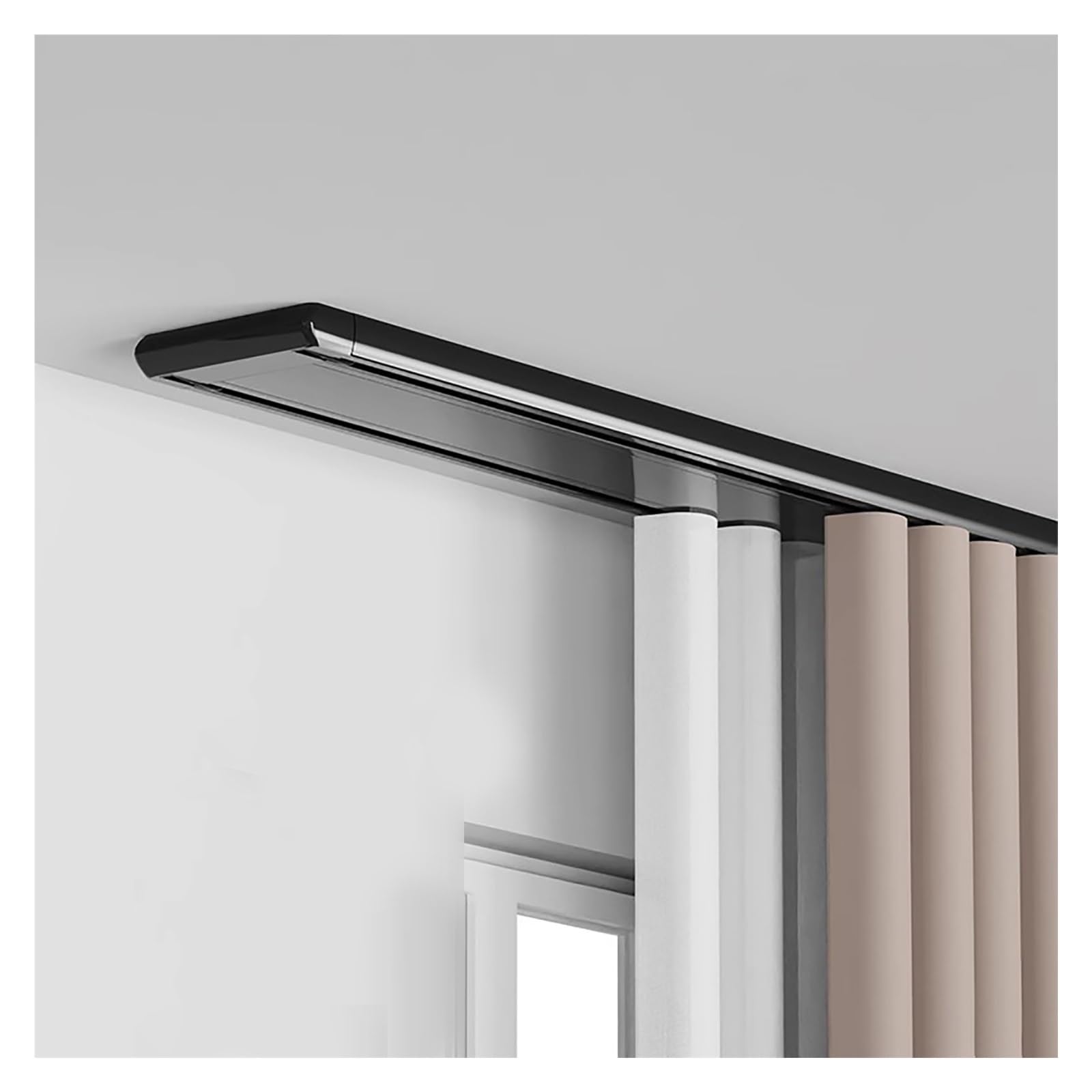 Tringle à rideaux double rail en aluminium robuste pour un design élégant et durable