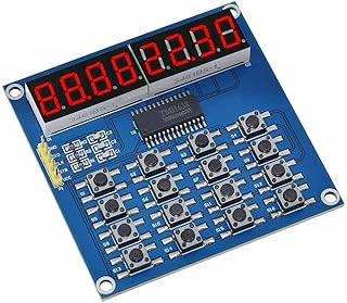TM1638 Digital LED Display 8-Bit Digital Tube Board 3-Wire 16 Keys 8 Bits Keyboard Scan and Key LED Module for Arduino