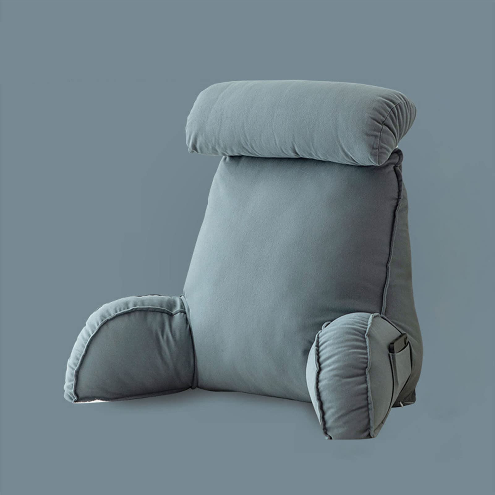 Lesekissen Bett Rücken, Rückenstütze Lounge Kissen, Kissen mit Armlehnen und Nackenrolle zum Lesen, Multifunktion Rückenlehnen, Perfekt für Lesen, Entspannen, Arbeiten, Fernsehen