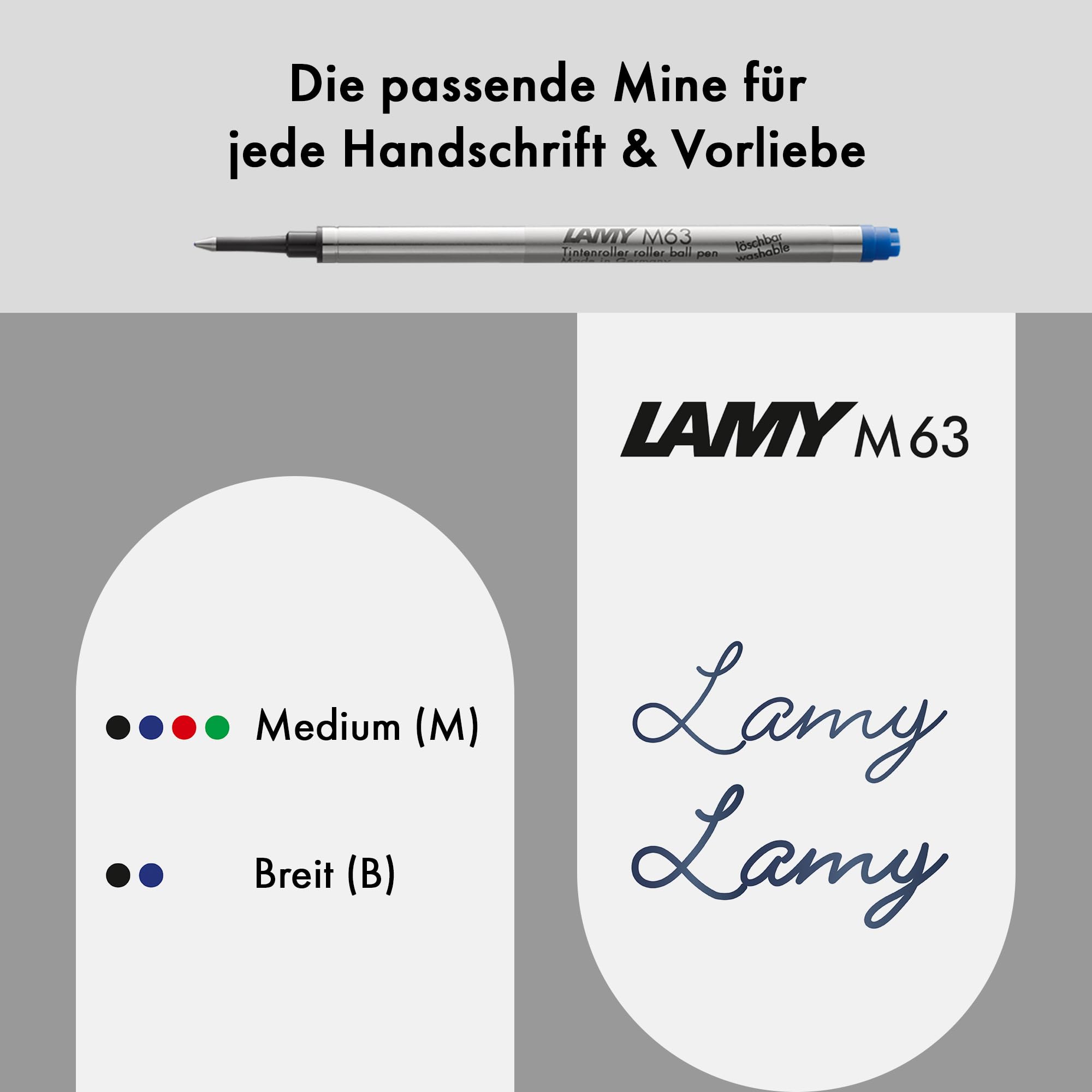 Lamy aion graphite Tintenroller – moderner Tintenroller im eloxierten, leichten & nahtlosen Aluminium-Gehäuse – mit Edelstahl-Clip – Strichbreite M – inkl. Tintenrollermine M 63 schwarz