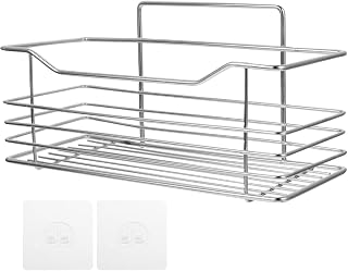 Alipis Wall Mounted Shower Rack Stainless Steel No Drill Bathroom Storage Shelf Organizer for Toothbrush Cups Toothpaste Rustproof Multipurpose Wall Storage Basket for Kitchen and Toilet