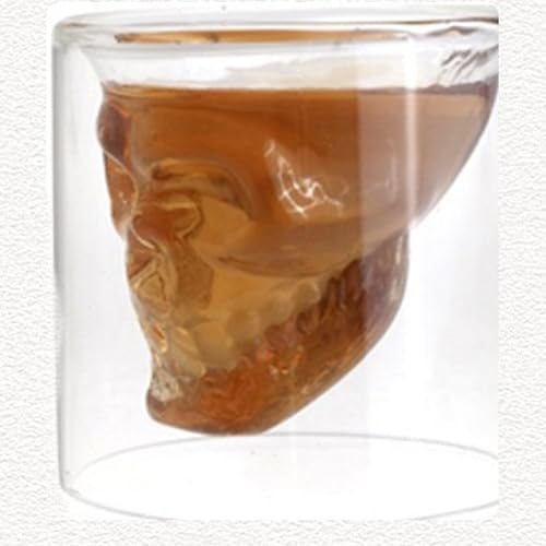 Miniatura 5 de Vaso de chupito de vidrio en forma de calavera Fred  Friends DOOMED calavera de cristal NA DOOMED