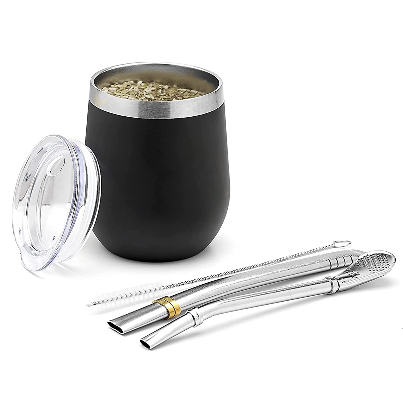 マテ茶カップセット（赤コップ以外） Amazon | マテ茶のための特別なカップ、ふた、Officeの男性と