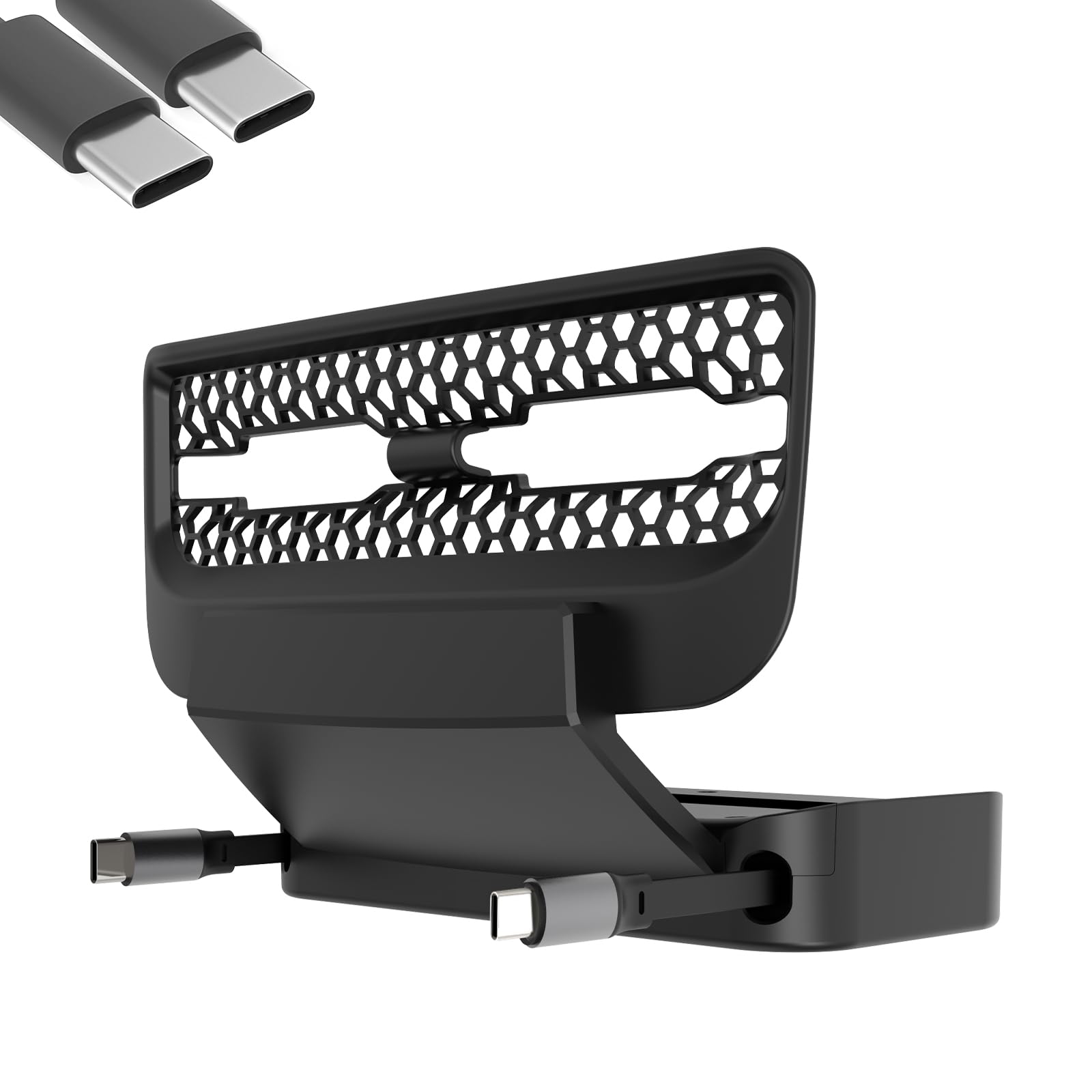 Hub de carga USB trasero para Tesla Model Y 2021-2024, accesorios - Hub de carga rápida de 4 puertos con cubierta deslizante, 2 estaciones de acoplamiento tipo C para Tesla Model 3