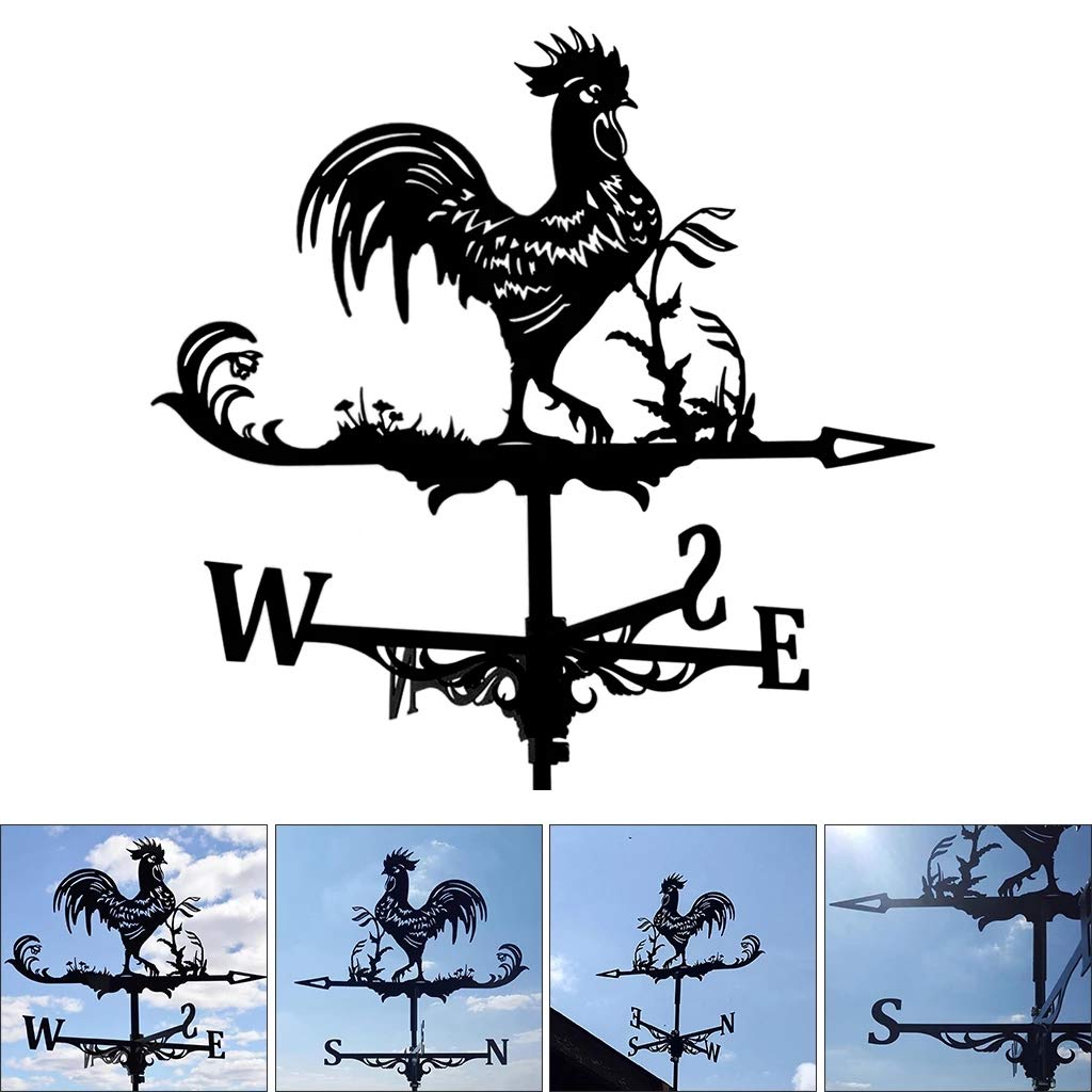 Outil de Mesure de la Cour D'Indicateur de Direction du Vent de Girouette en Acier Inoxydable de Ferme pour Le Support d'animal de Coq ExtéRieur