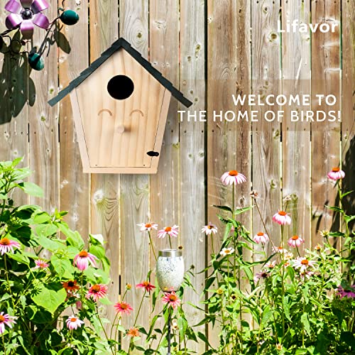 Lifavor Wooden Bird House With Green Roof, Hanging Box Nest For Wild Birds Watching, Weatherproof Wren Birds Birdhouse Garden Decor - Removable Door & Air Vents #TOP5