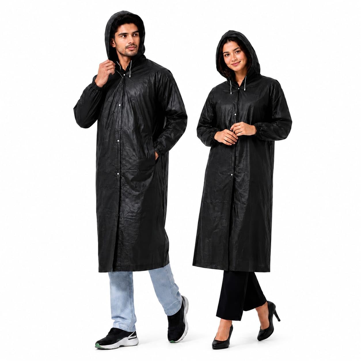 EVA Waterproof Unisex Rain Poncho, Hooded Full Sleeve Raincoat for Camping, Hiking & Travelling, Lightweight, Universal Size, Multicolour, 1 Pcs-image-26