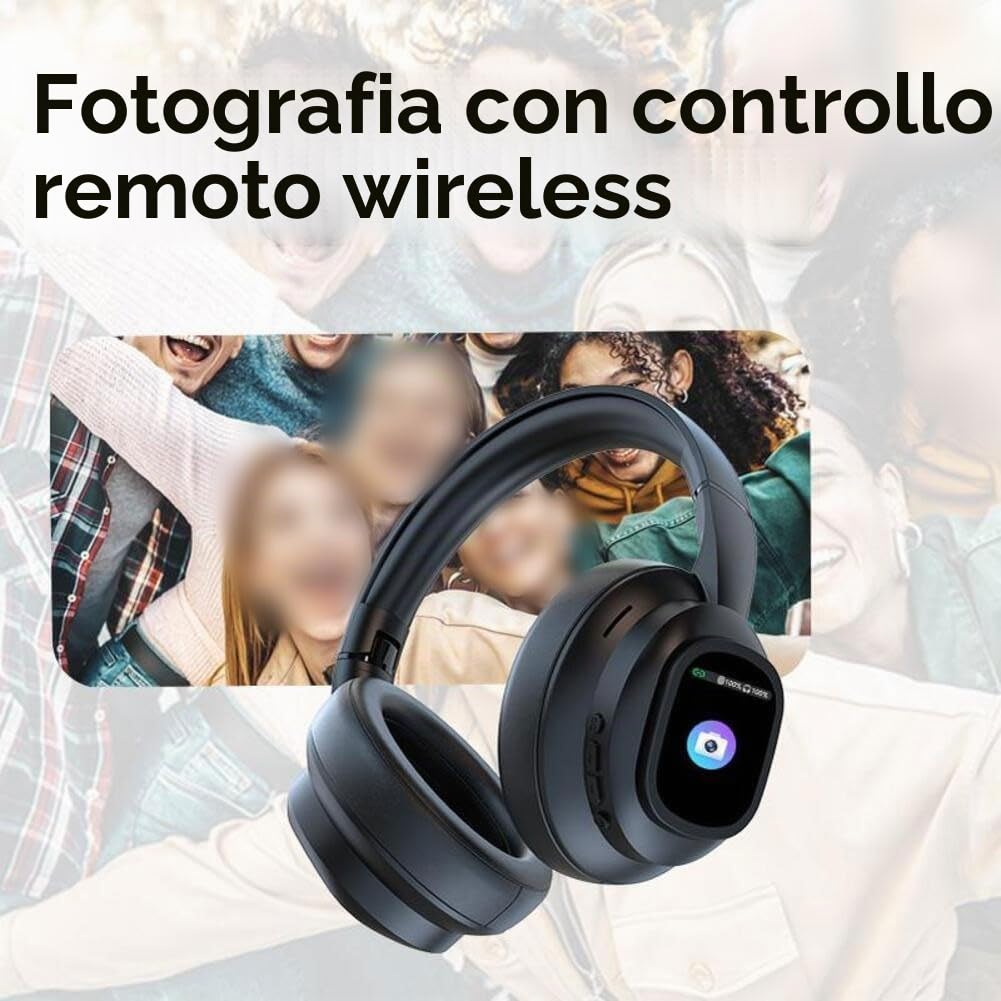 Cuffie over-ear, traduzione AI Wireless Cuffie in tempo reale, 169 lingue, con touch screen LCD staccabile, 46 ore di riproduzione per viaggi, riunioni, studio