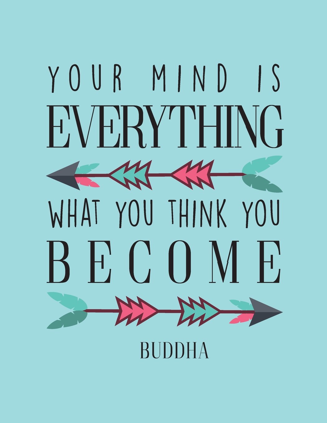 Your mind is everything What you think you become: Buddha quote journal, Mix 90P Lined ruled 20P Dotted grid,8.5x11 in,110 undated pages: Quote ... for life/ business /office /student/ teacher