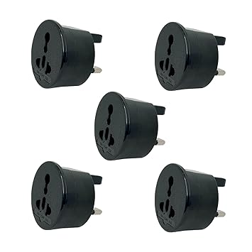 MX UK Plug Type G Universal Travel Adapter 3 Pin Round Shape Travel Power Plug Converter Compatible in UK Countries Dubai Hong Kong Singapore UK Adapter for Indian Flat Pin Socket