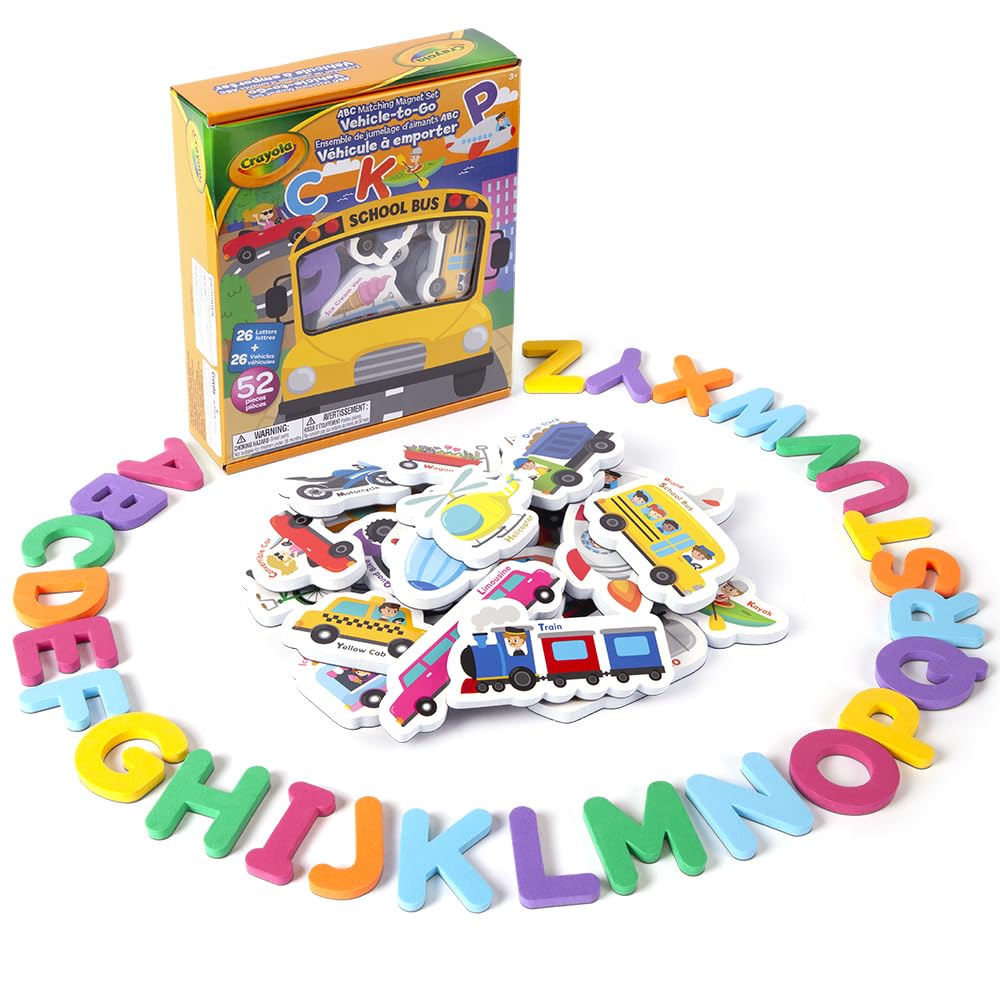 Amazon.com: Crayola: ABC Matching Magnet Set – Vehicle-to-Go